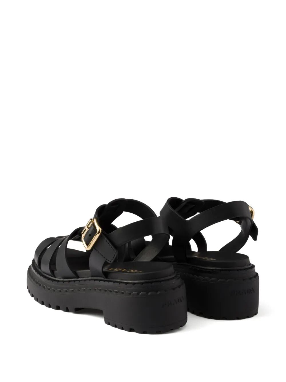 FISHERMAN`S LEATHER FLATFORM SANDALS