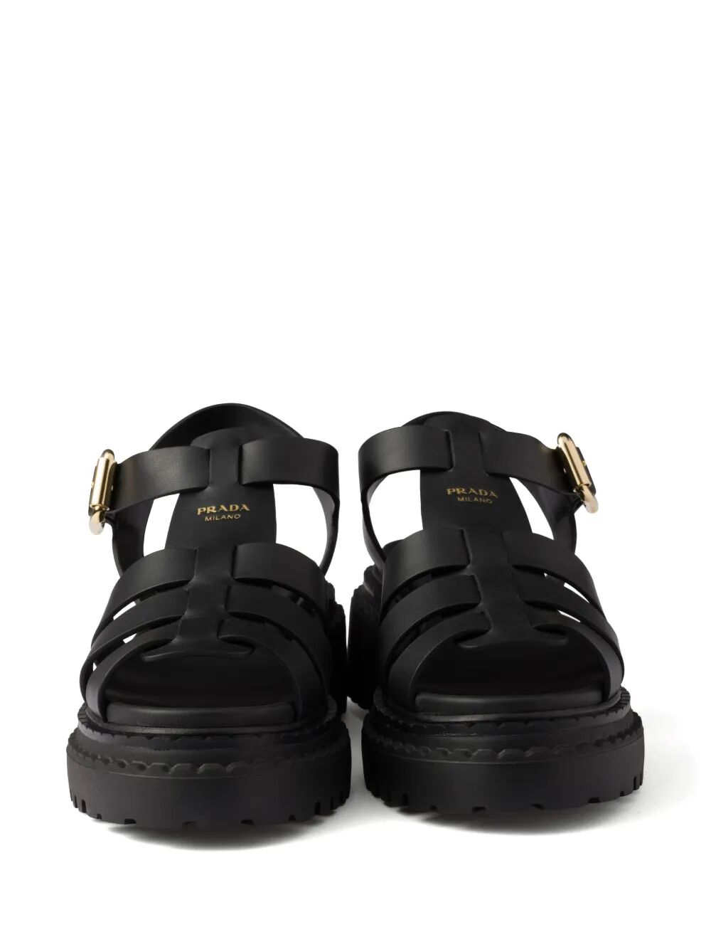 FISHERMAN`S LEATHER FLATFORM SANDALS