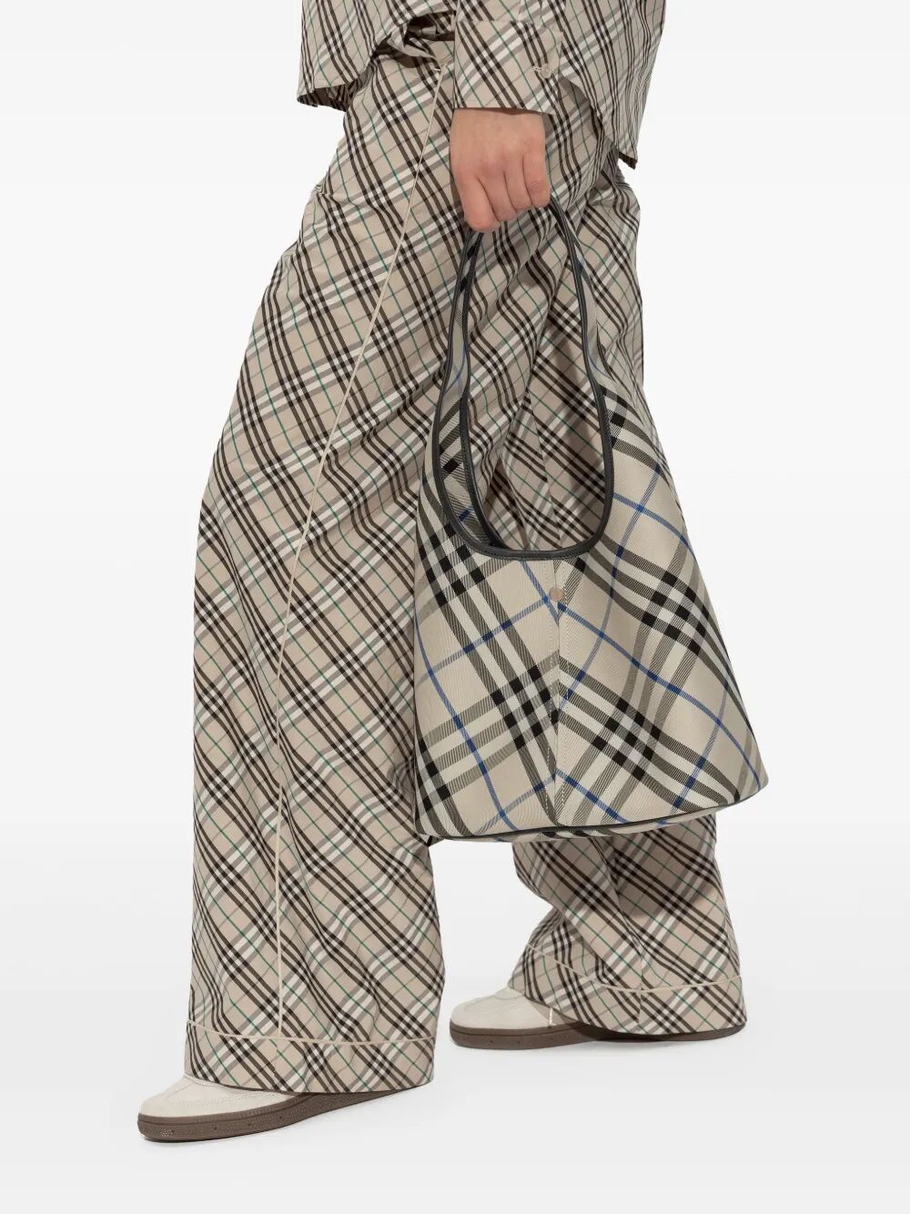 CHECK-PATTERN SHOULDER BAG
