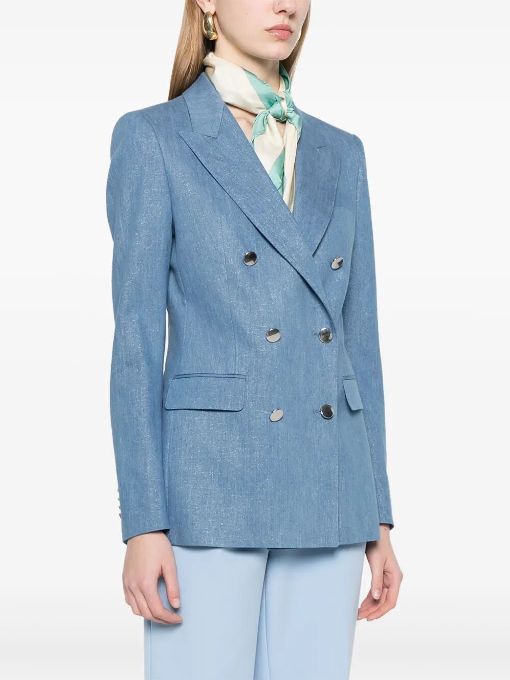 GLITTER-DETAIL DOUBLE-BREASTED BLAZER