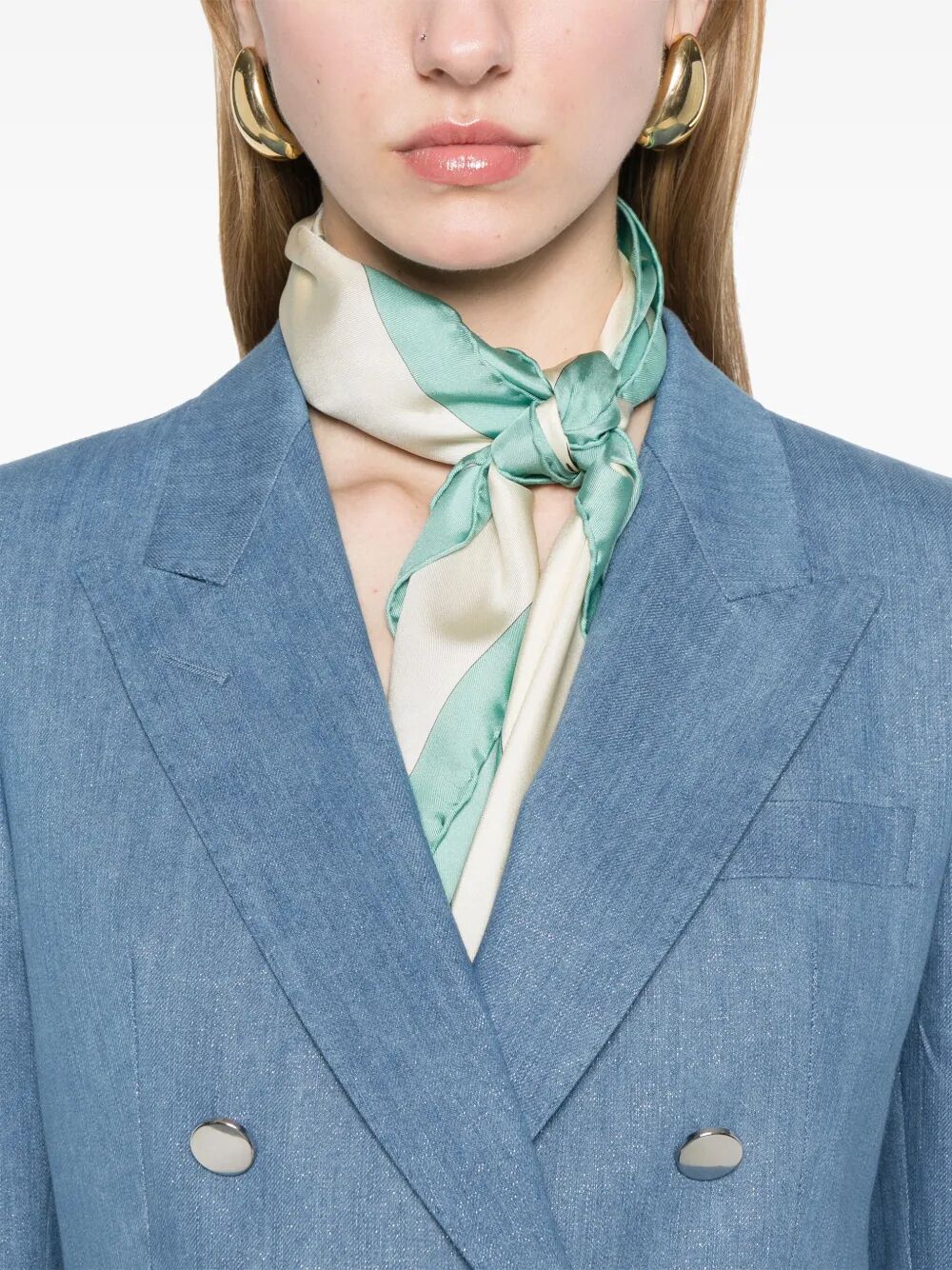 GLITTER-DETAIL DOUBLE-BREASTED BLAZER