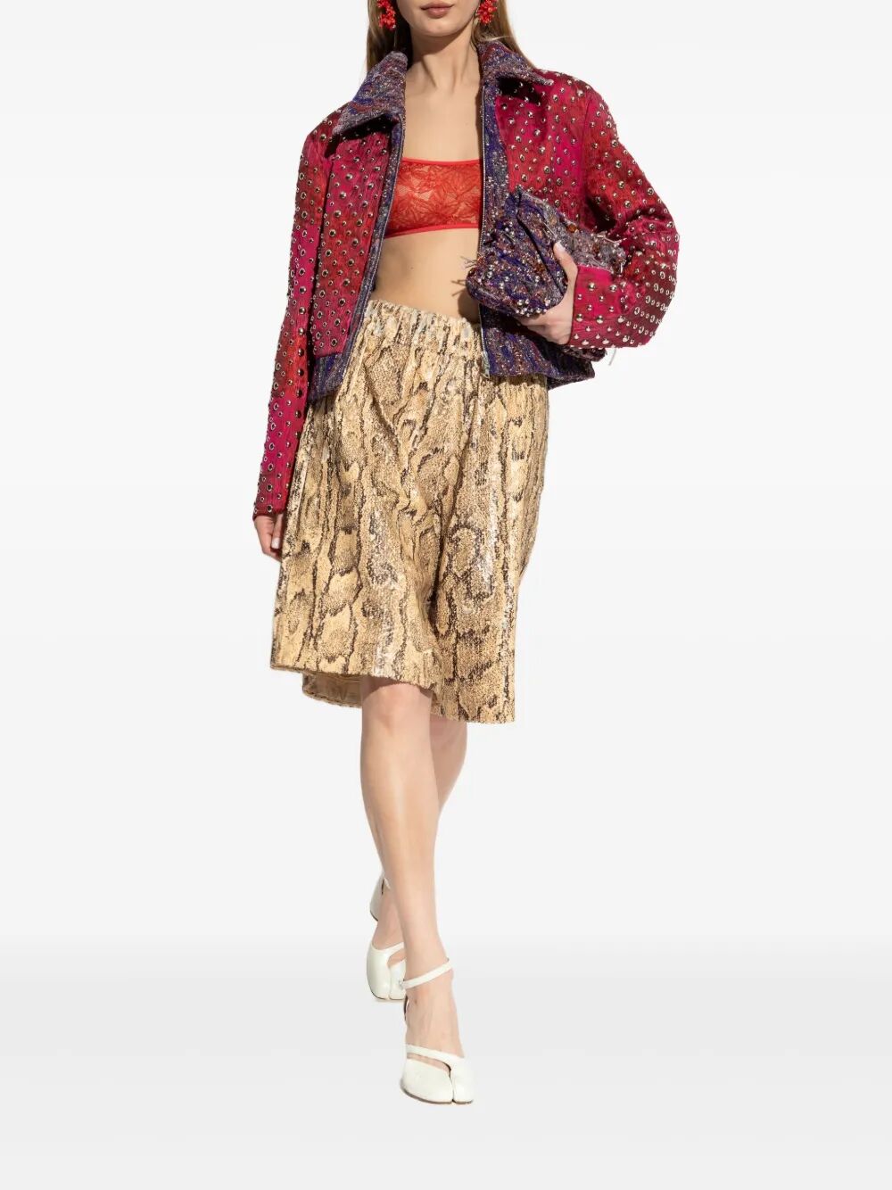 POMY SEQUINS-EMBELLISHED SHORTS