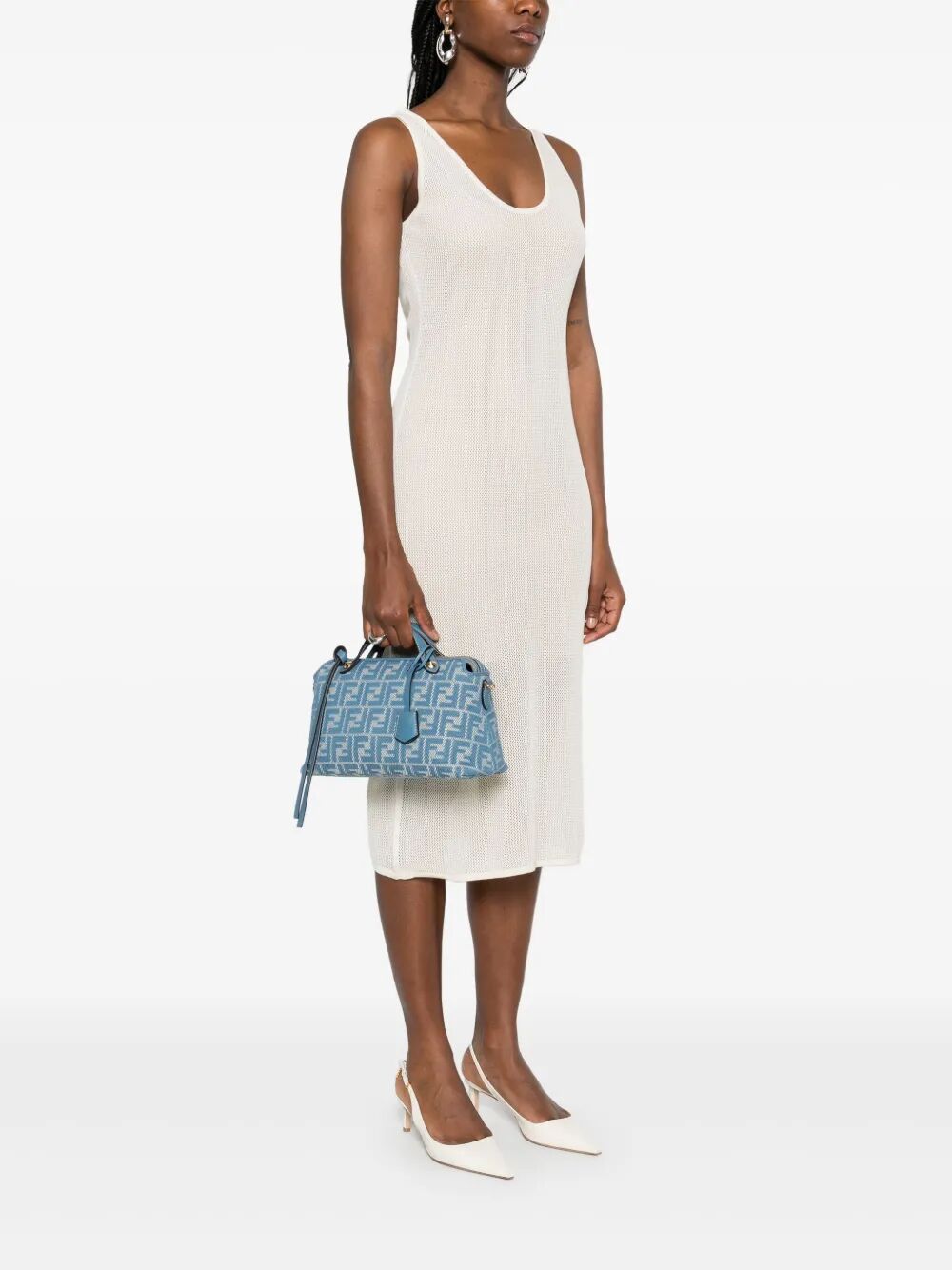 DENIM-EFFECT FF JACQUARD BY THE WAY SOFT MEDIUM BAG