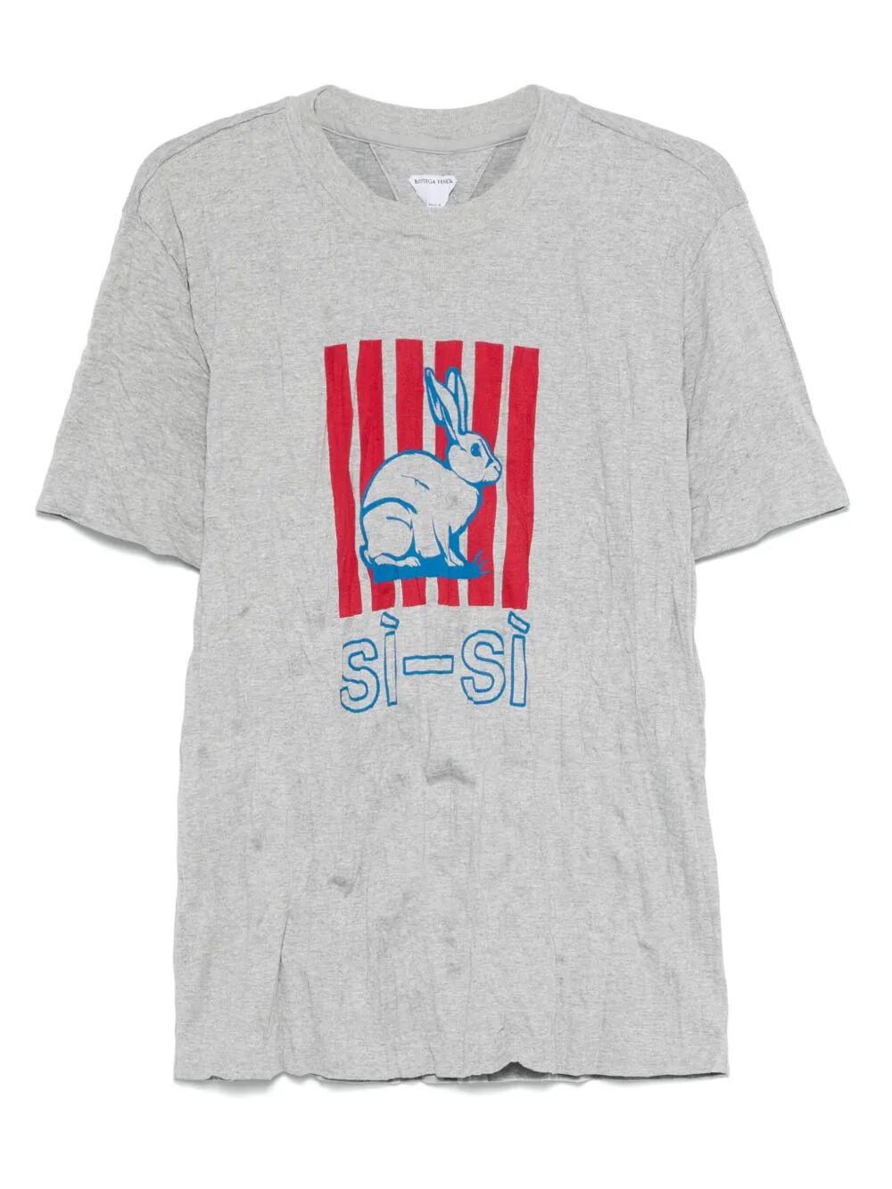 GRAPHIC RABBIT-PRINT CRUSHED COTTON JERSEY T-SHIRT