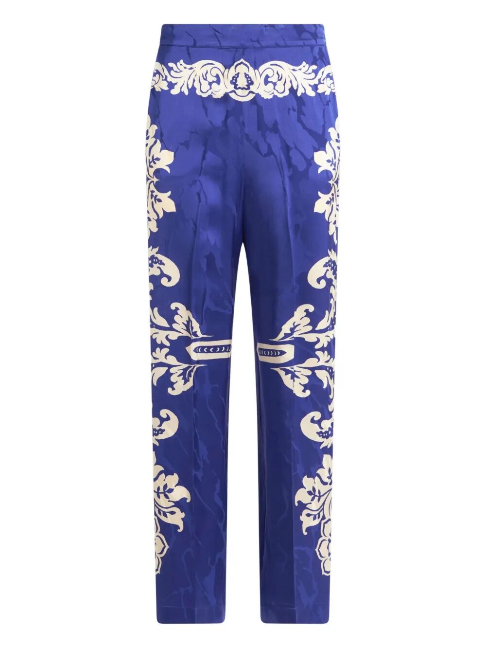 FLORAL JACQUARD PALAZZO TROUSERS