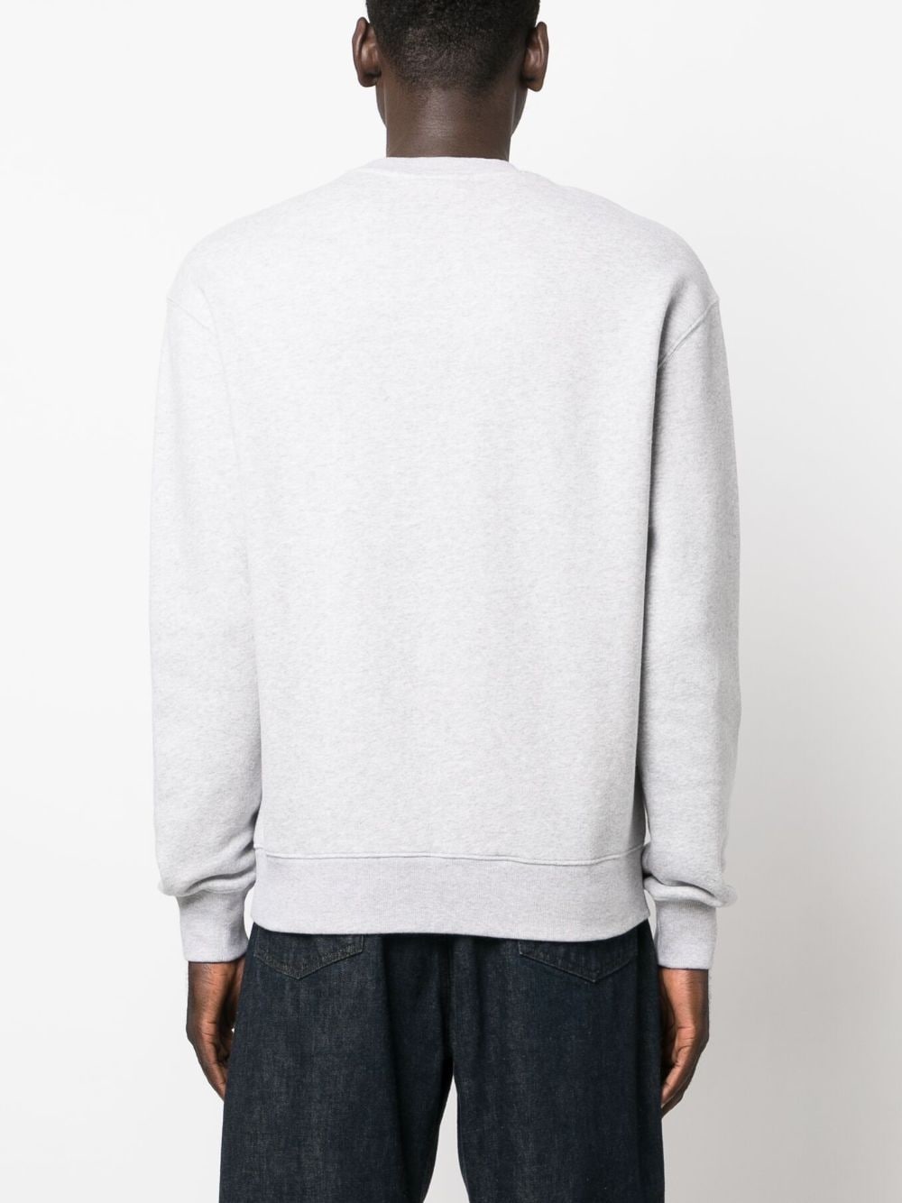 FLOWER EMBROIDERY COTTON CREWNECK SWEATSHIRT