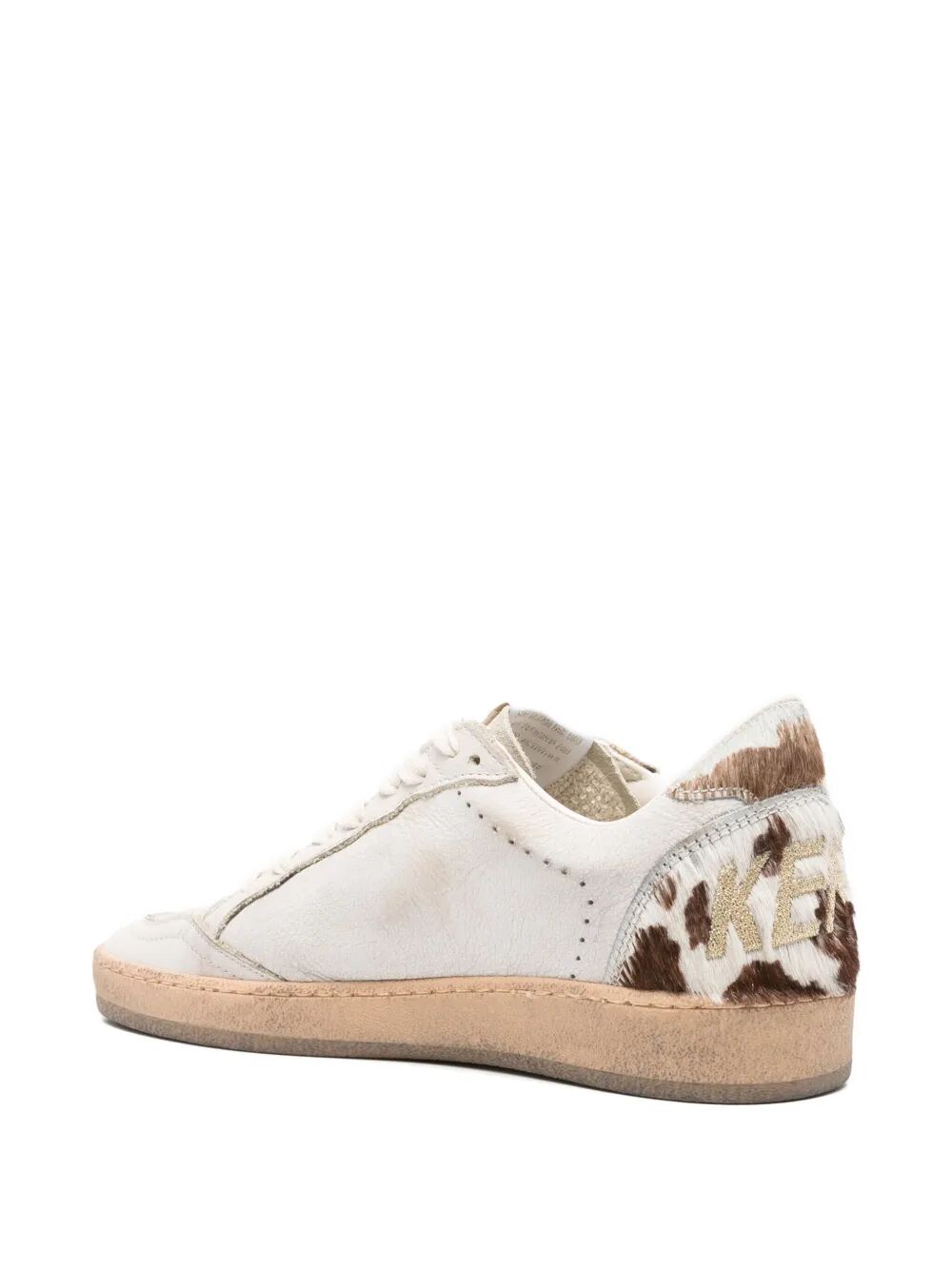BALL STAR SNEAKERS IN LEATHER WITH SUEDE STAR AND HORSY COW PRINTED HEEL TAB