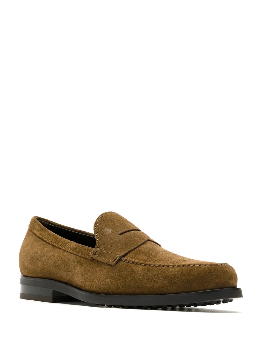 SUEDE PENNY LOAFERS WITH PEBBLED RUBBER OUTSOLE