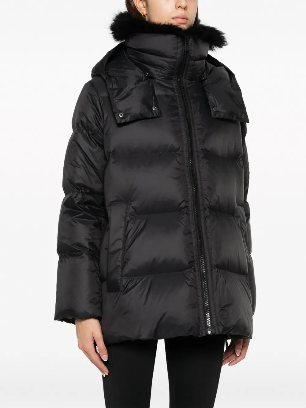 DOUDOUNE HOODED JACKET WITH FUR COLLAR