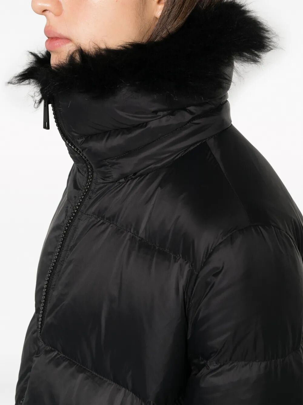 DOUDOUNE HOODED JACKET WITH FUR COLLAR