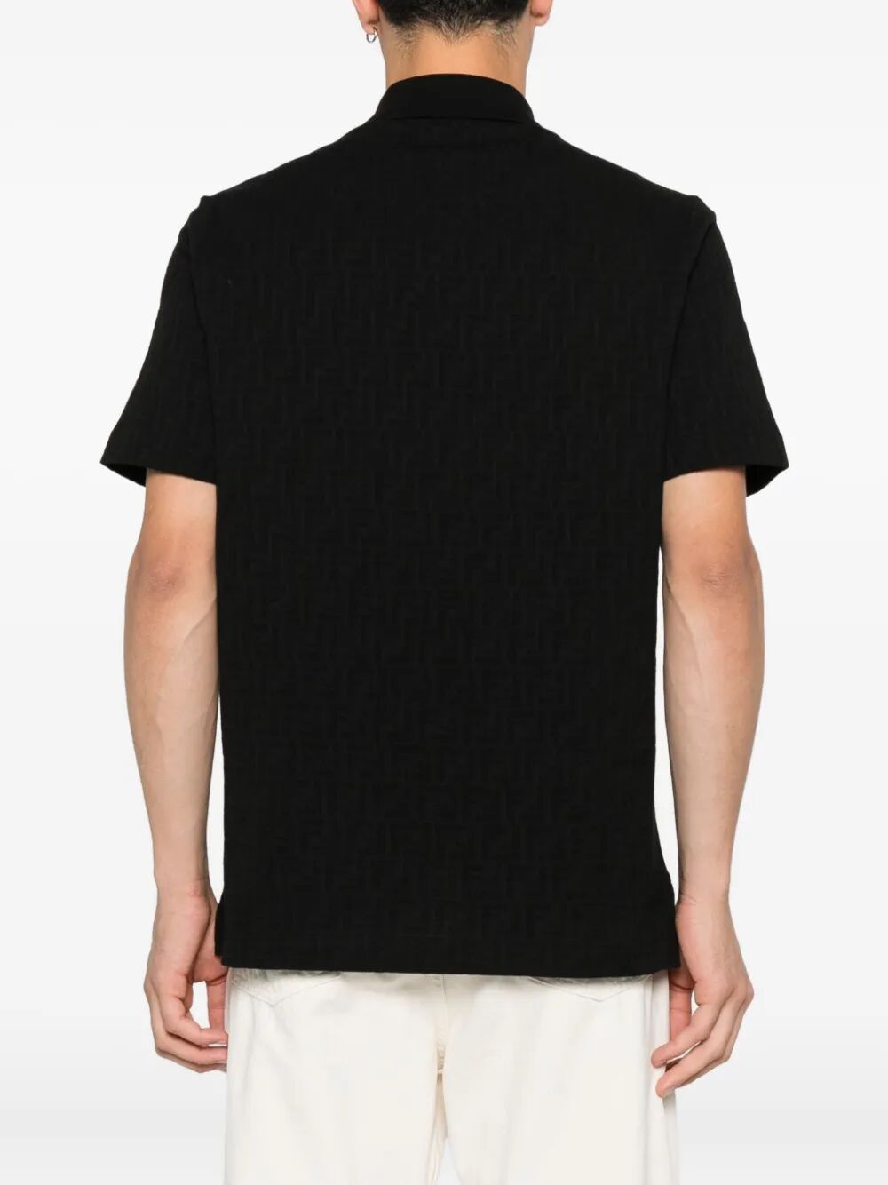 POLO IN JACQUARD FF PIQUET NERO
