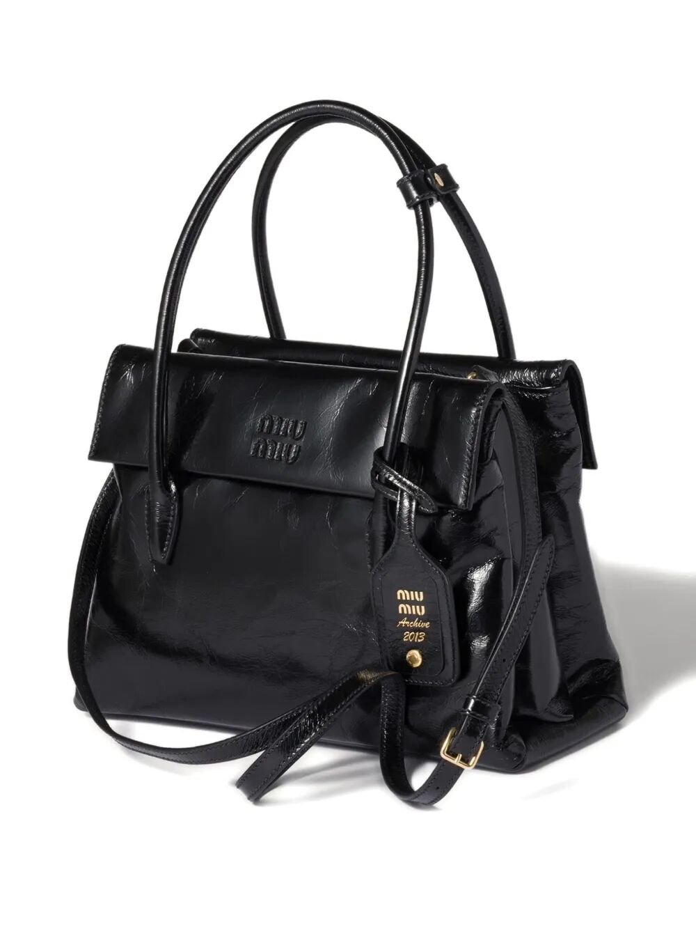 SOLITAIRE SHINY LEATHER BAG