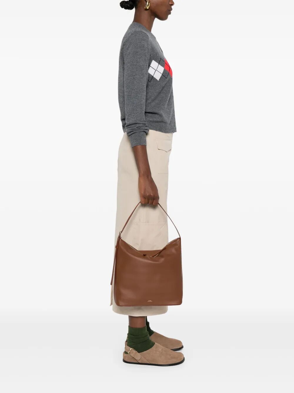VERA SHOULDER BAG IN GRAINED LEATHER