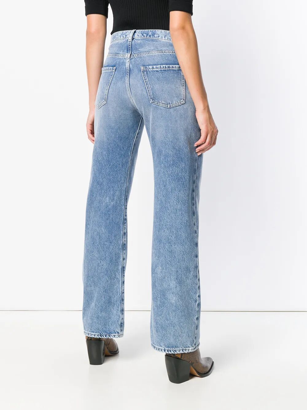 STRAIGHT LEG JEANS WITH CONTRASTED POCKETS
