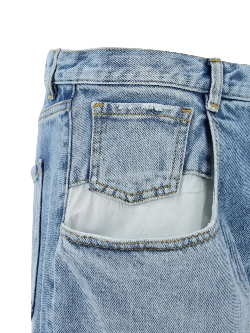 STRAIGHT LEG JEANS WITH CONTRASTED POCKETS