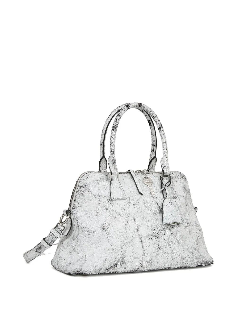 5AC LOVED TO DEATH CRACKLED EFFECT LEATHER MEDIUM BAG
