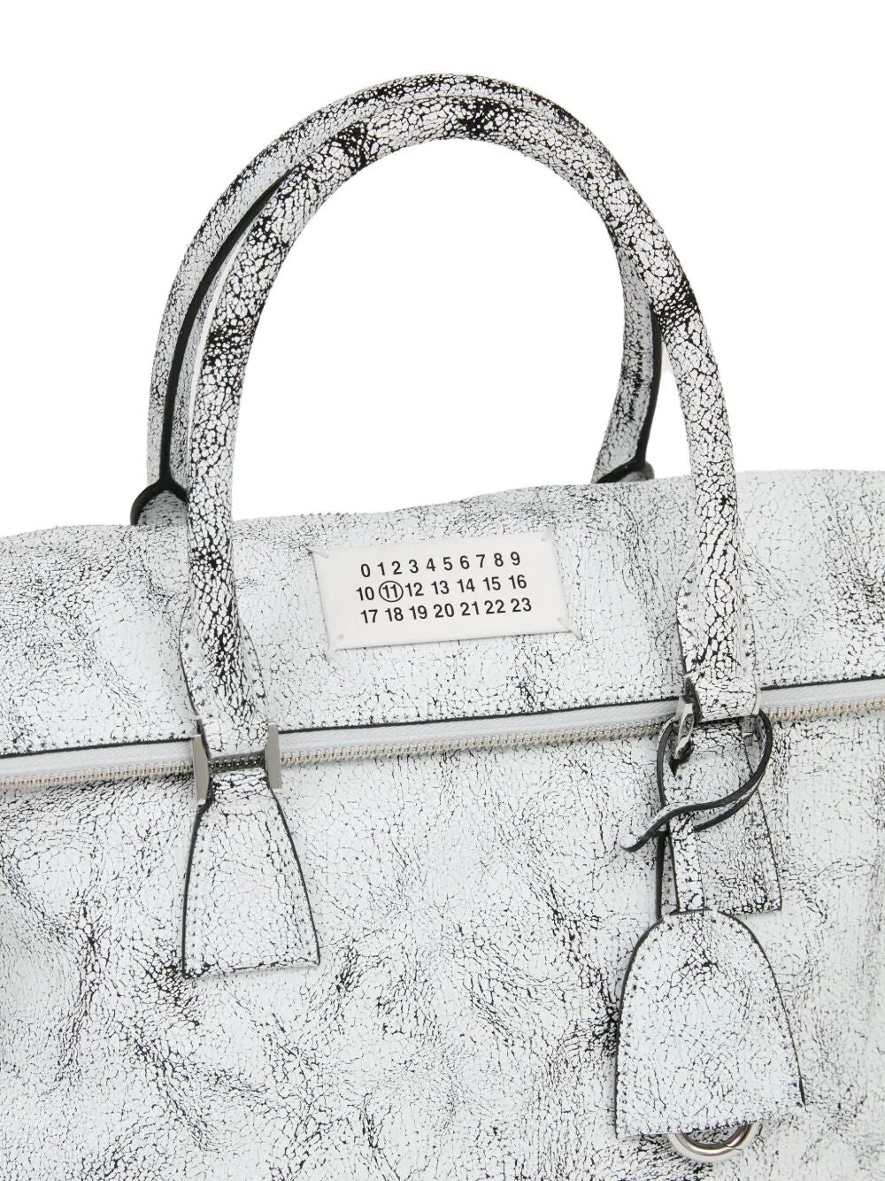 5AC LOVED TO DEATH CRACKLED EFFECT LEATHER MEDIUM BAG