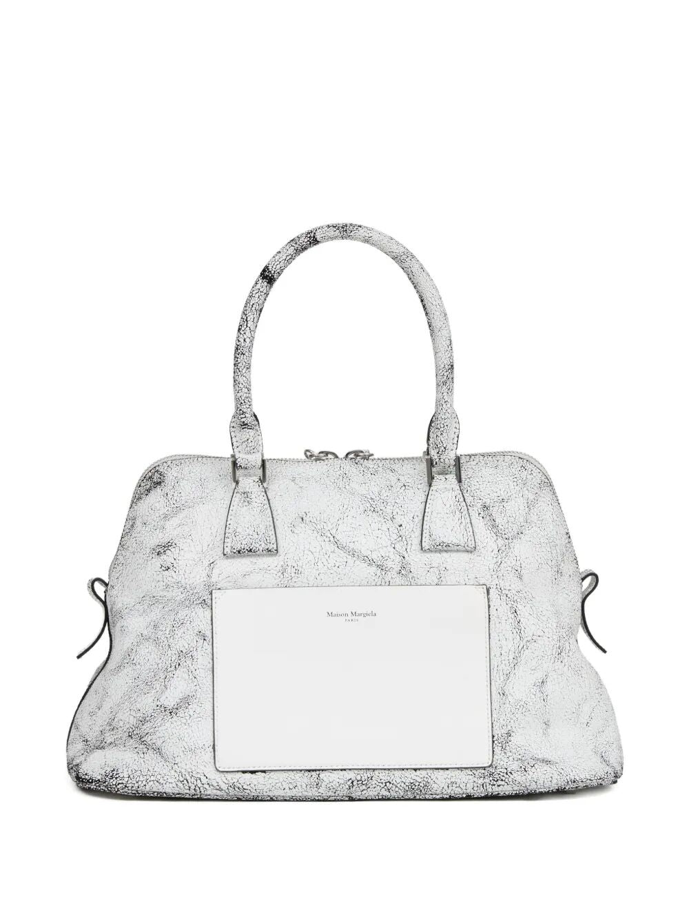 5AC LOVED TO DEATH CRACKLED EFFECT LEATHER MEDIUM BAG
