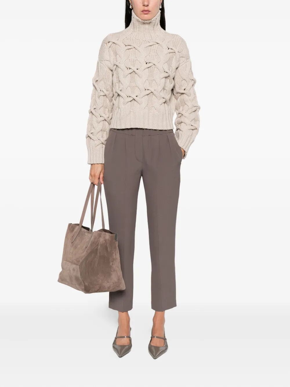 CABLE-KNIT CASHMERE SWEATER