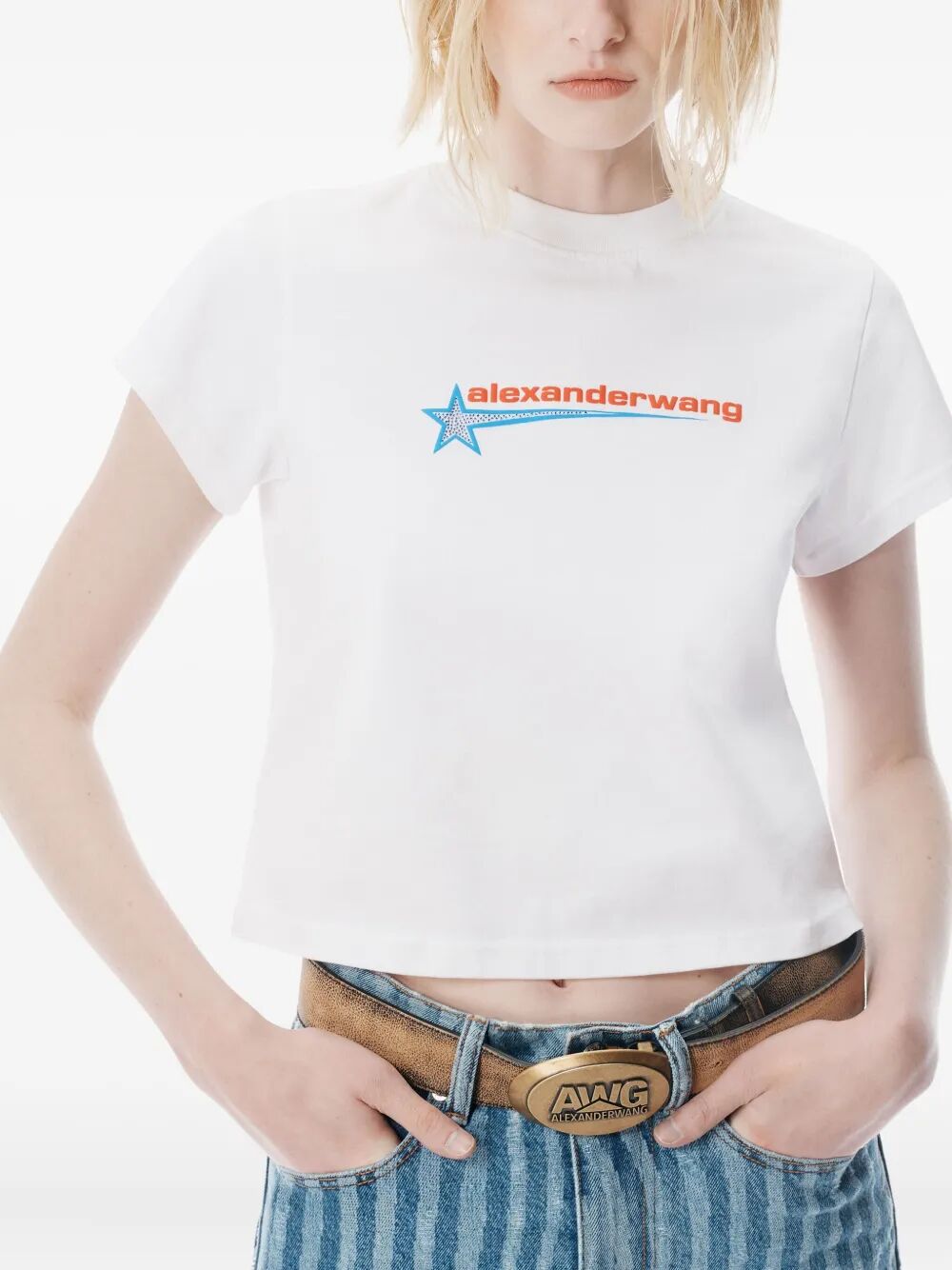CRYSTAL HOTFIX STAR JERSEY T-SHIRT