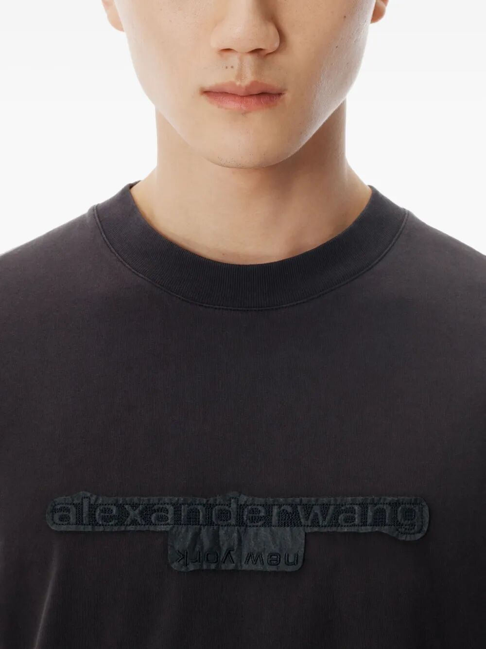 WASHED JERSEY OVERSIZED UNISEX T-SHIRT WTH LOGO PATCH