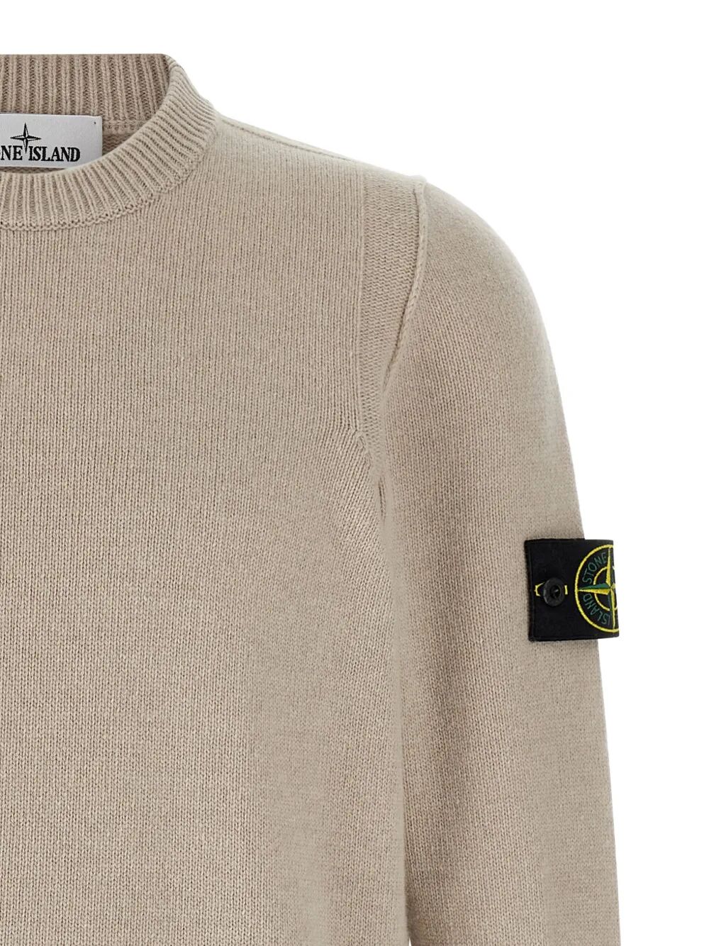 CREW NECK WOOL SWEATER WITH REVERSE STITCH DETAILS