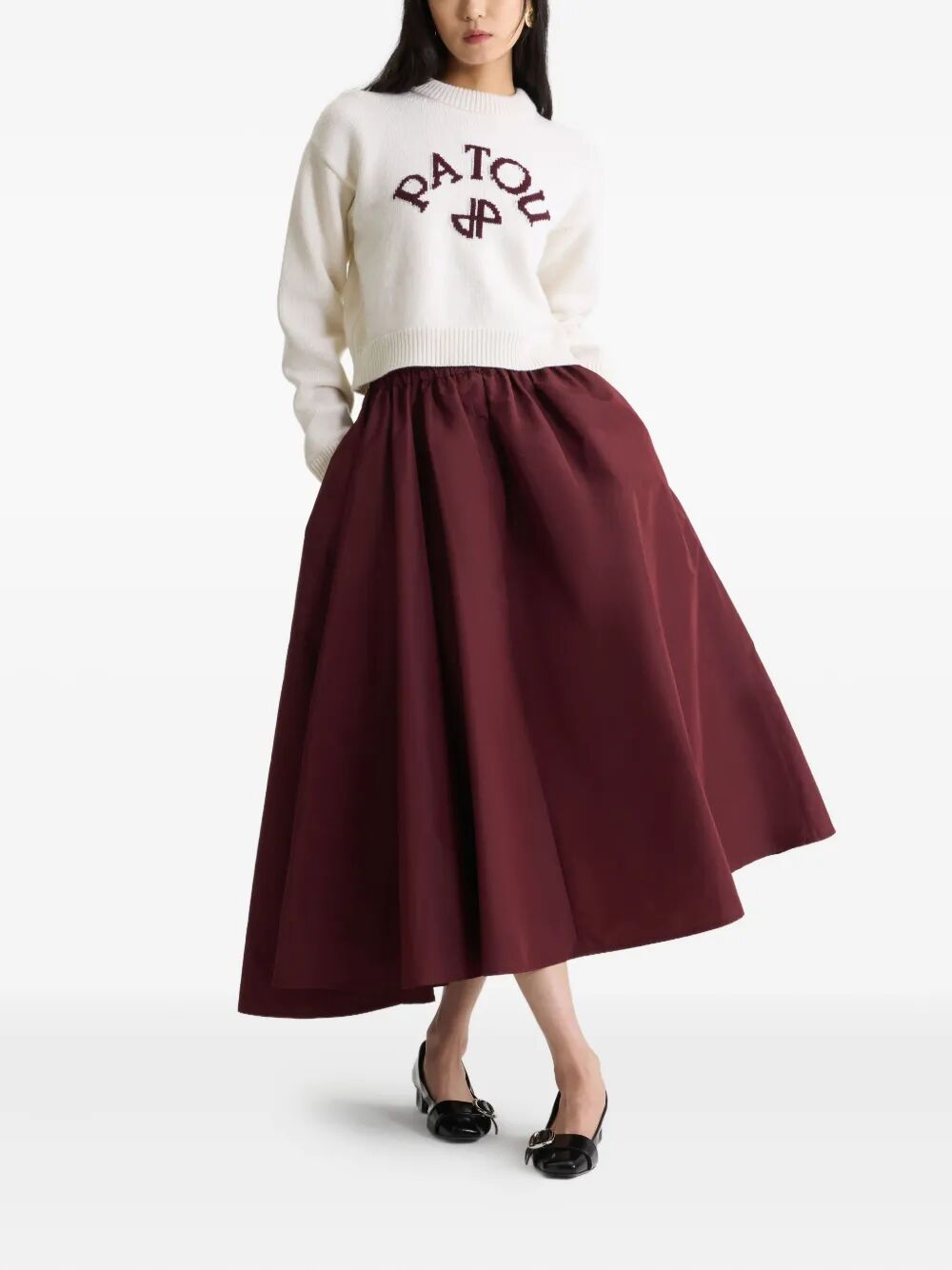LOGO AND JP MONOGRAM INTARSIA WOOL AND CASHMERE JUMPER