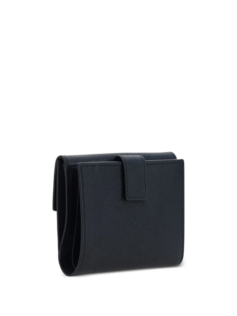 HAMMERED LEATHER GOLD GANCINI COMPACT WALLET