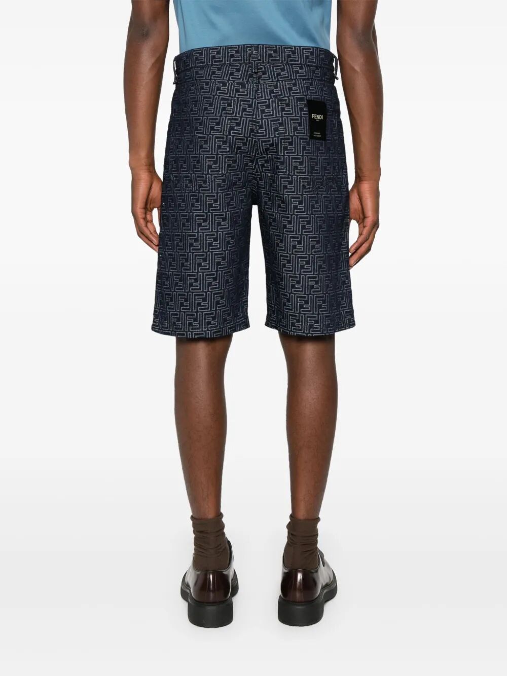 FF JACQUARD DENIM SHORTS