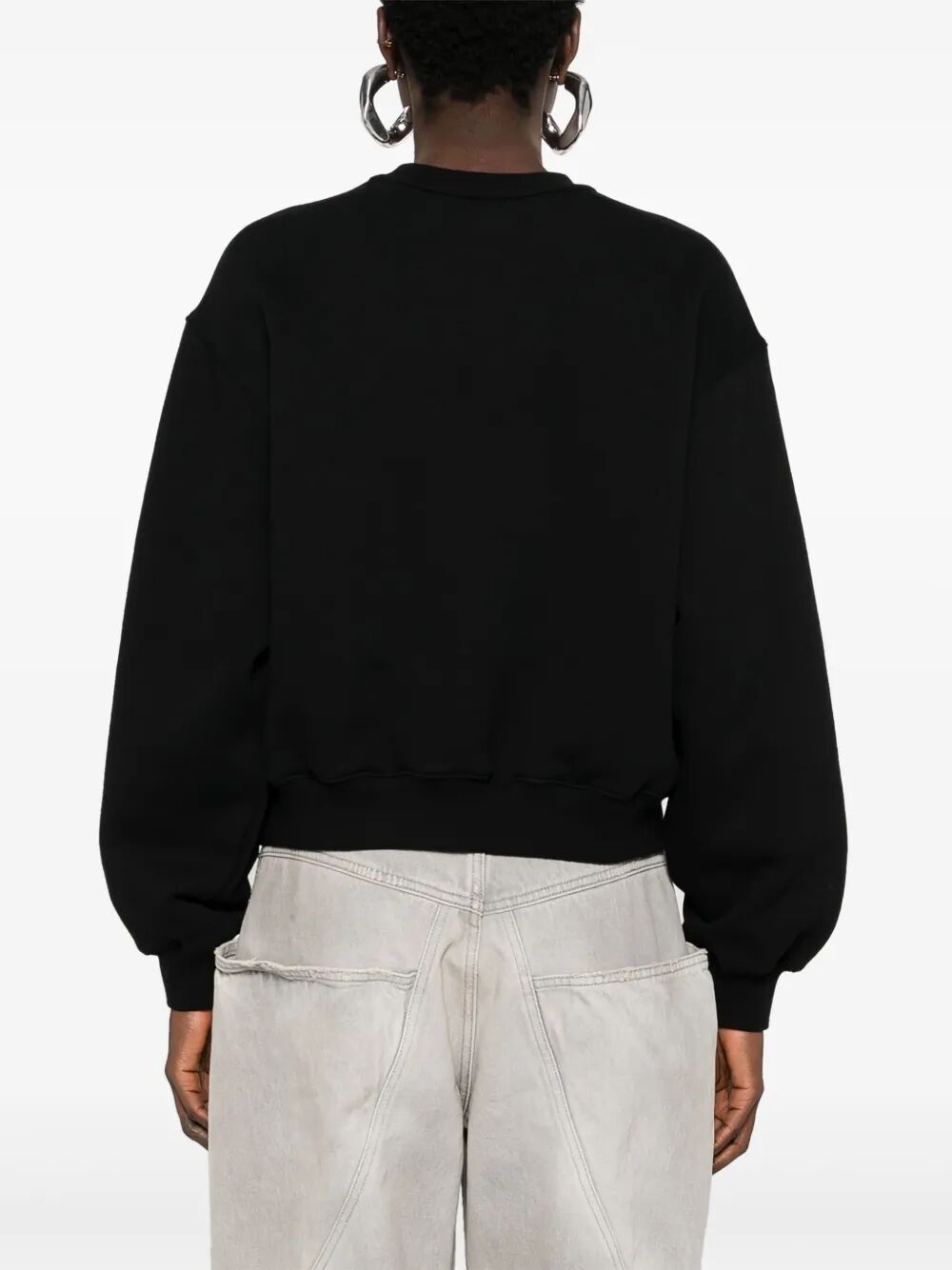 ESSENTIAL TERRY CREW NECK COTTON SWEATSHIRT