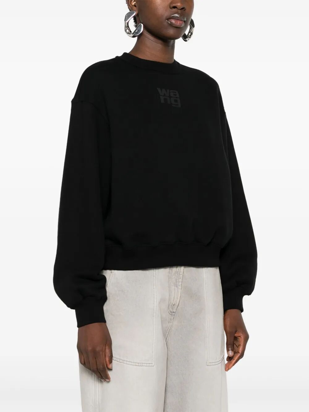 ESSENTIAL TERRY CREW NECK COTTON SWEATSHIRT