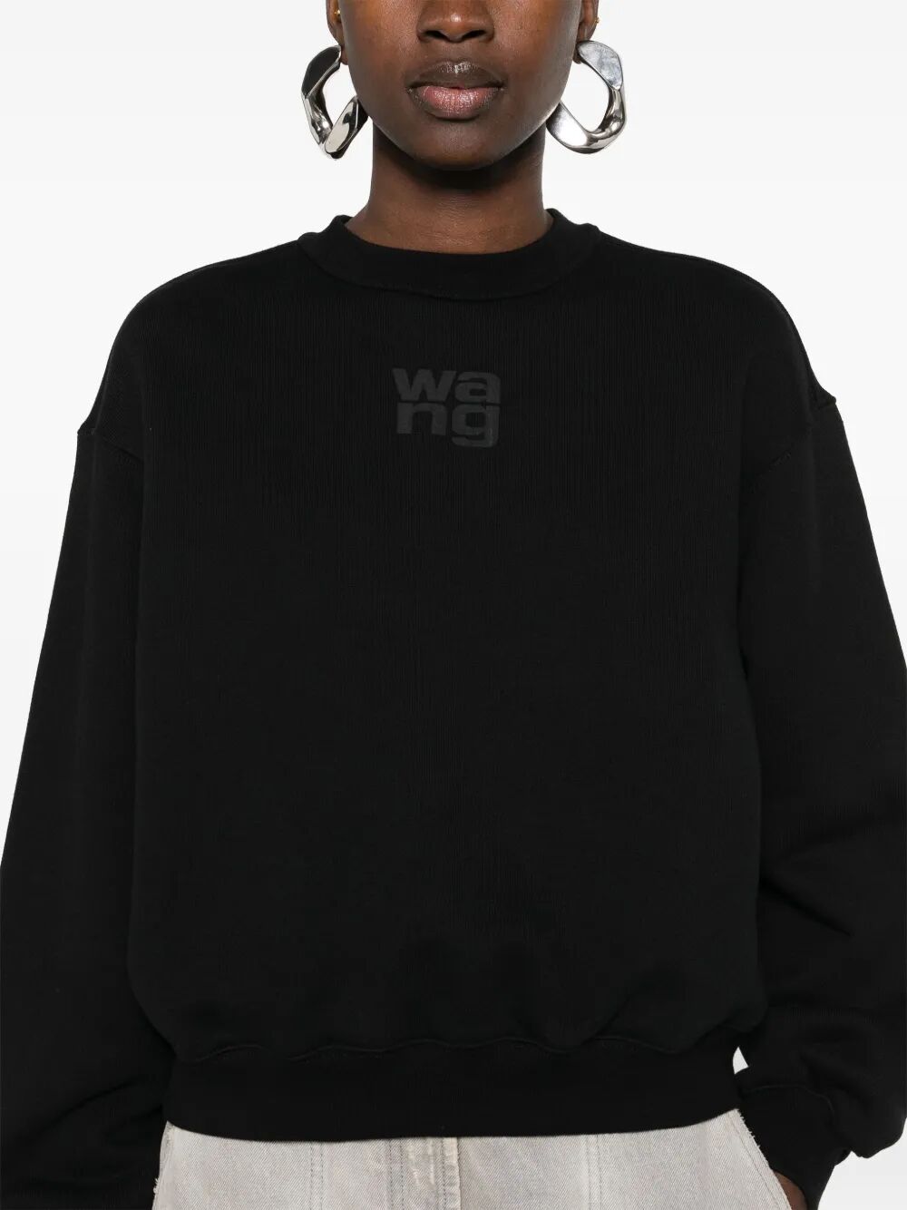ESSENTIAL TERRY CREW NECK COTTON SWEATSHIRT