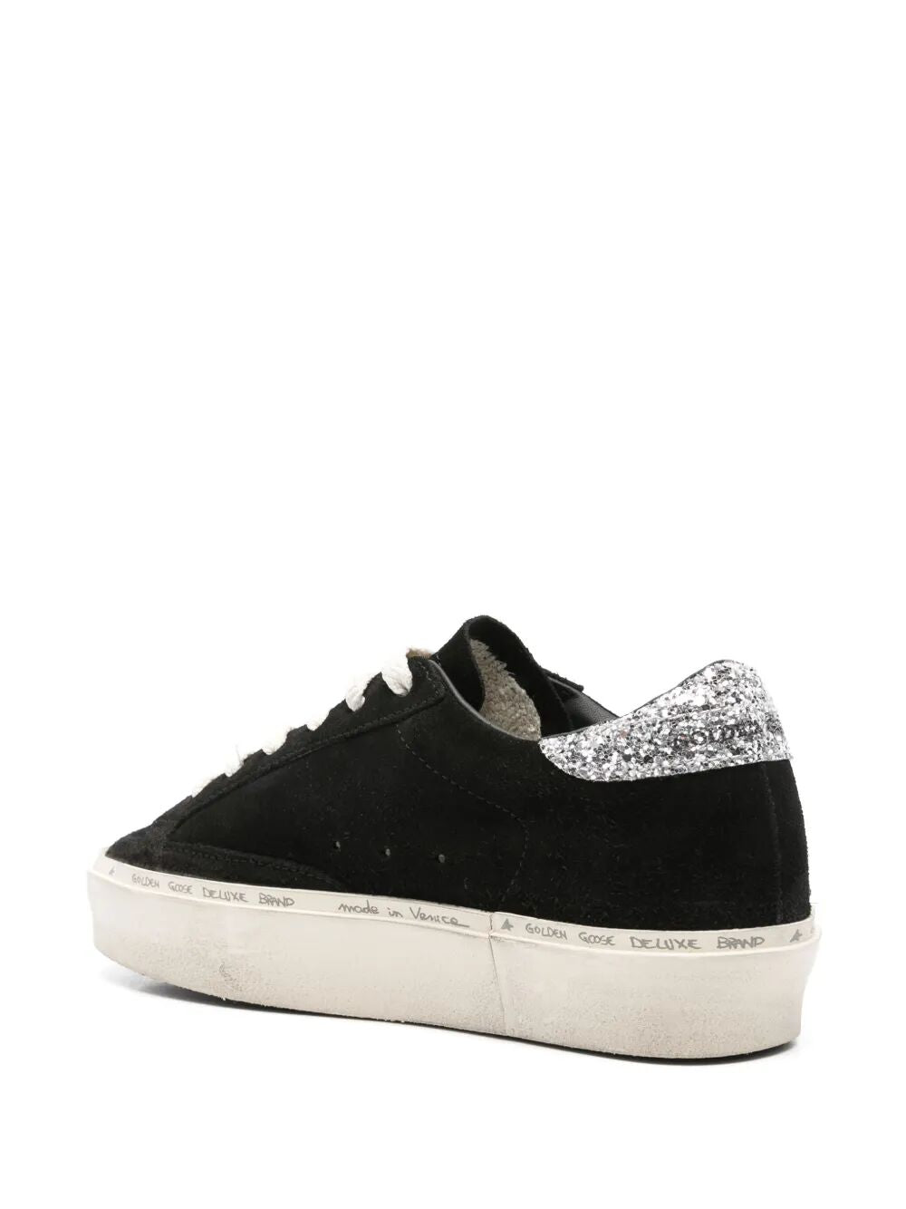 HI STAR SUEDE SNEAKERS WITH GLITTERED STAR AND HEEL TAB