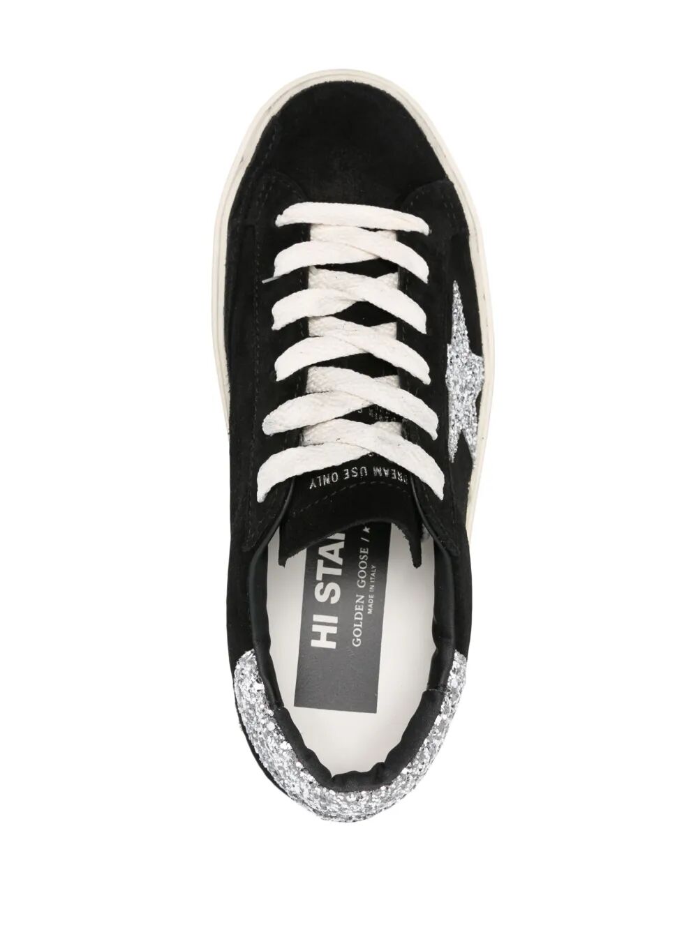 HI STAR SUEDE SNEAKERS WITH GLITTERED STAR AND HEEL TAB
