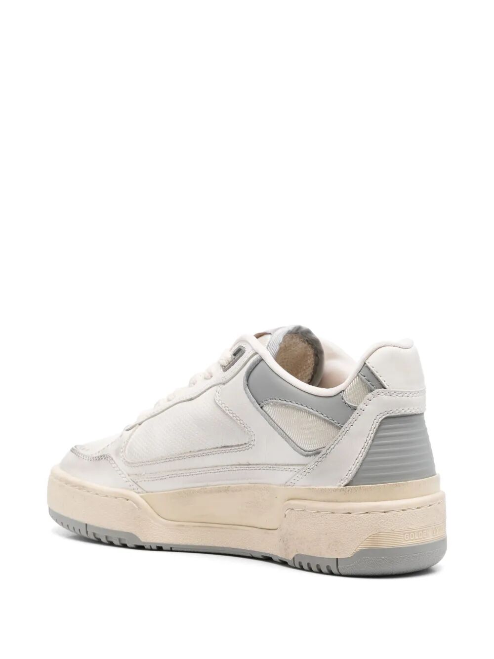 FORTY2 LEATHER AND FABRIC SNEAKERS WITH GREY STAR