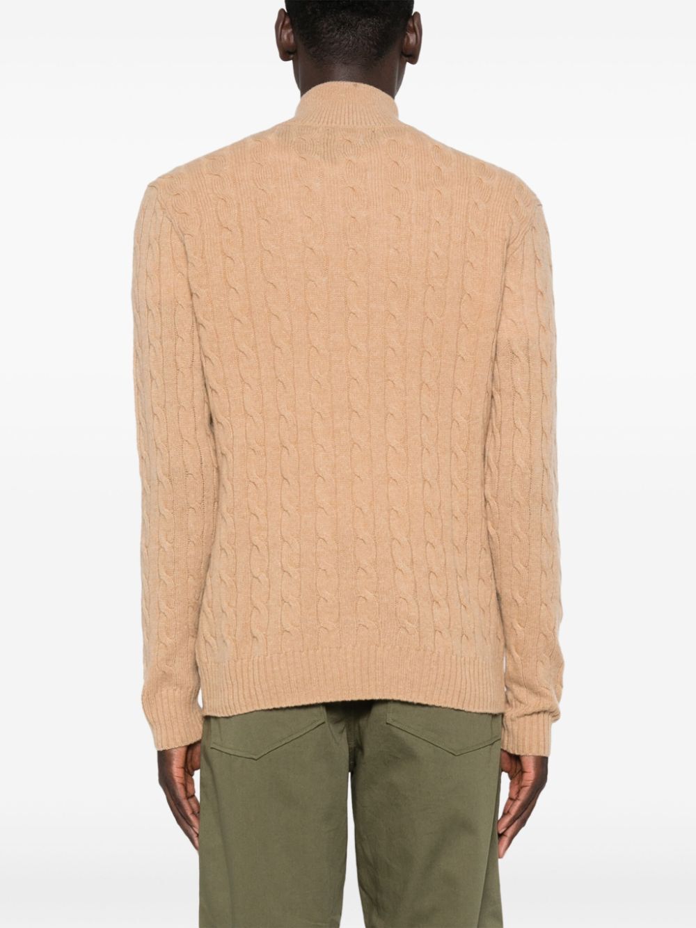 CABLE-KNIT HALF-ZIP SWEATER