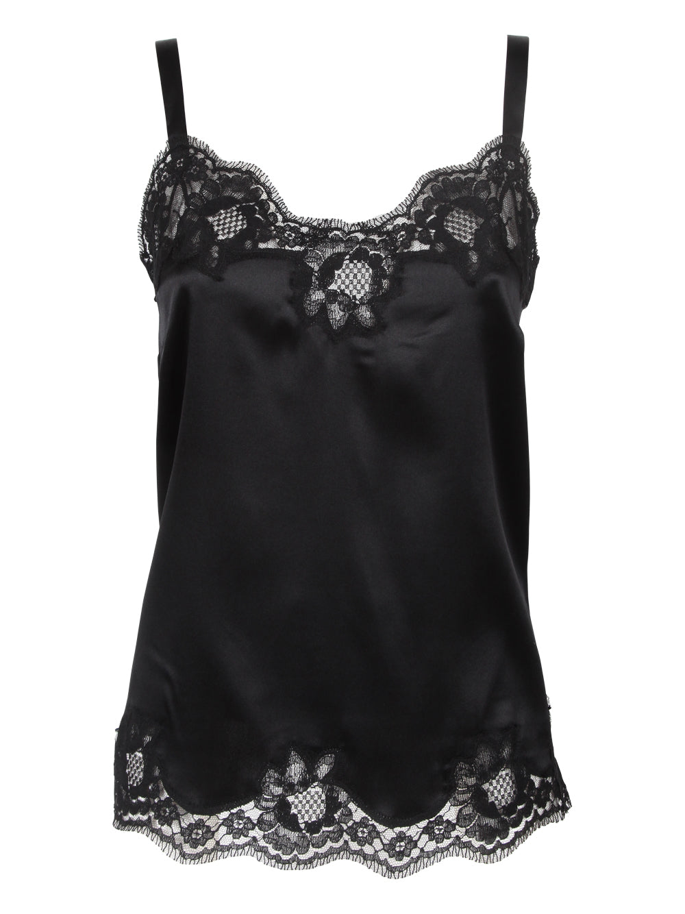 LACE-DETAIL SATIN CAMISOLE TOP