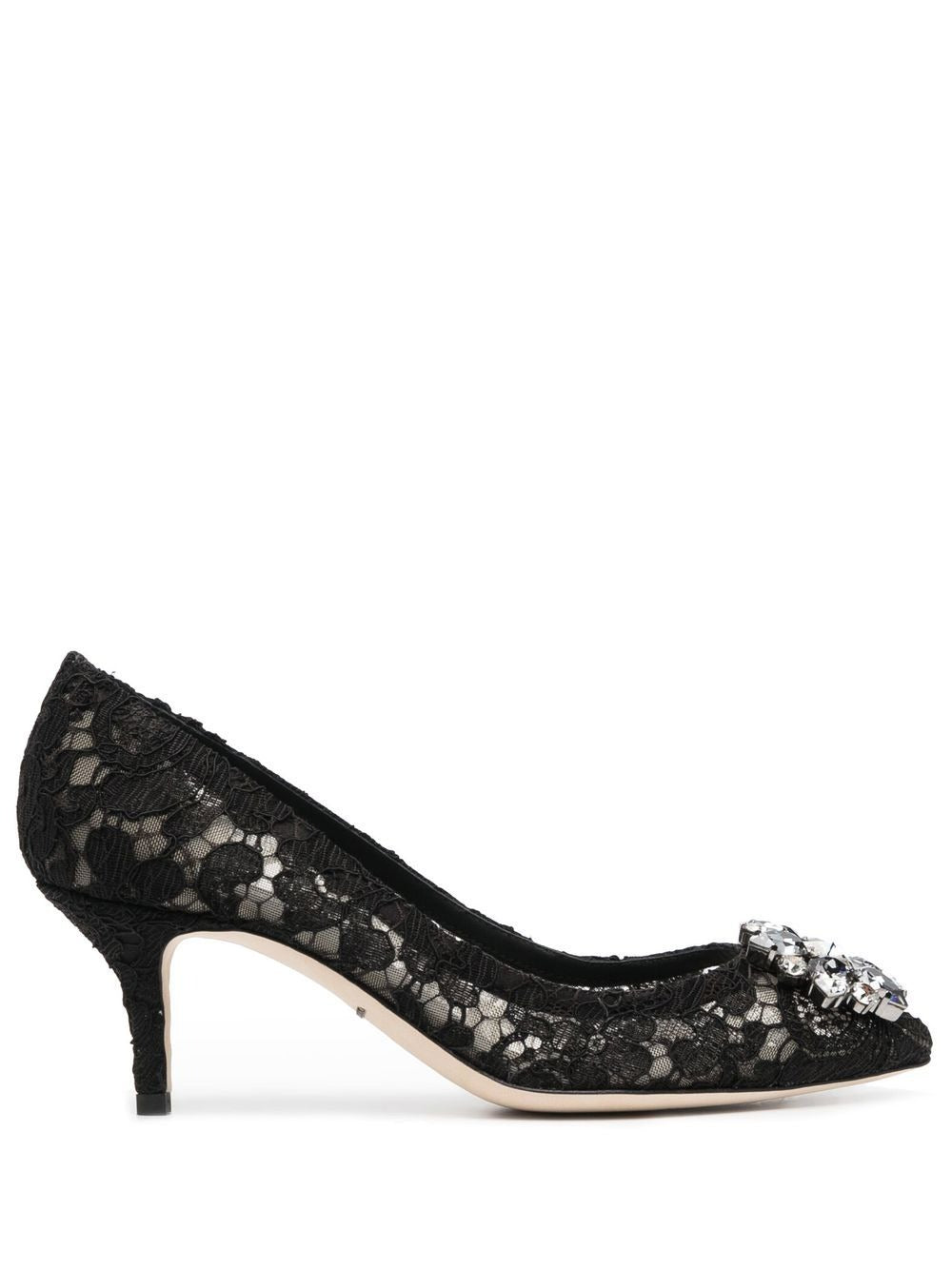 LACE RAINBOW PUMPS WITH BROOCH DETAILING