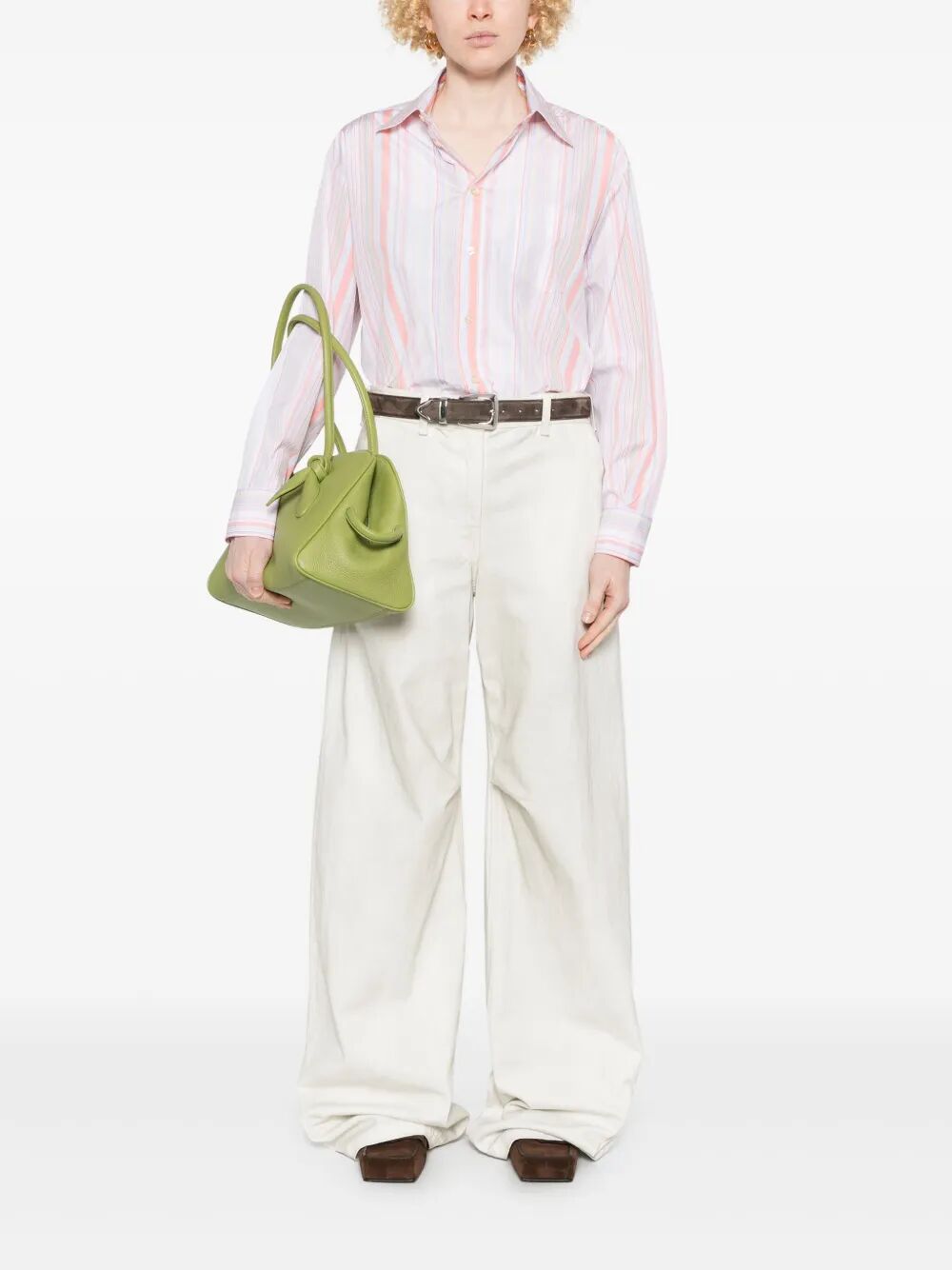 COTTON AND SILK STRIPED SHIRT