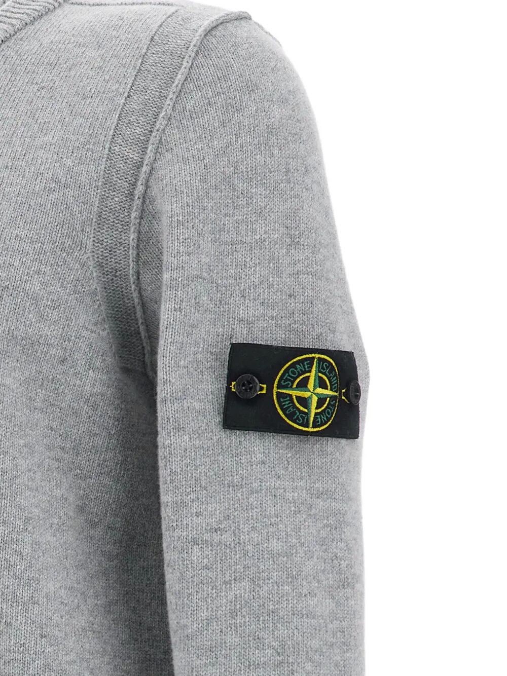 CREW NECK WOOL SWEATER WITH REVERSE STITCH DETAILS