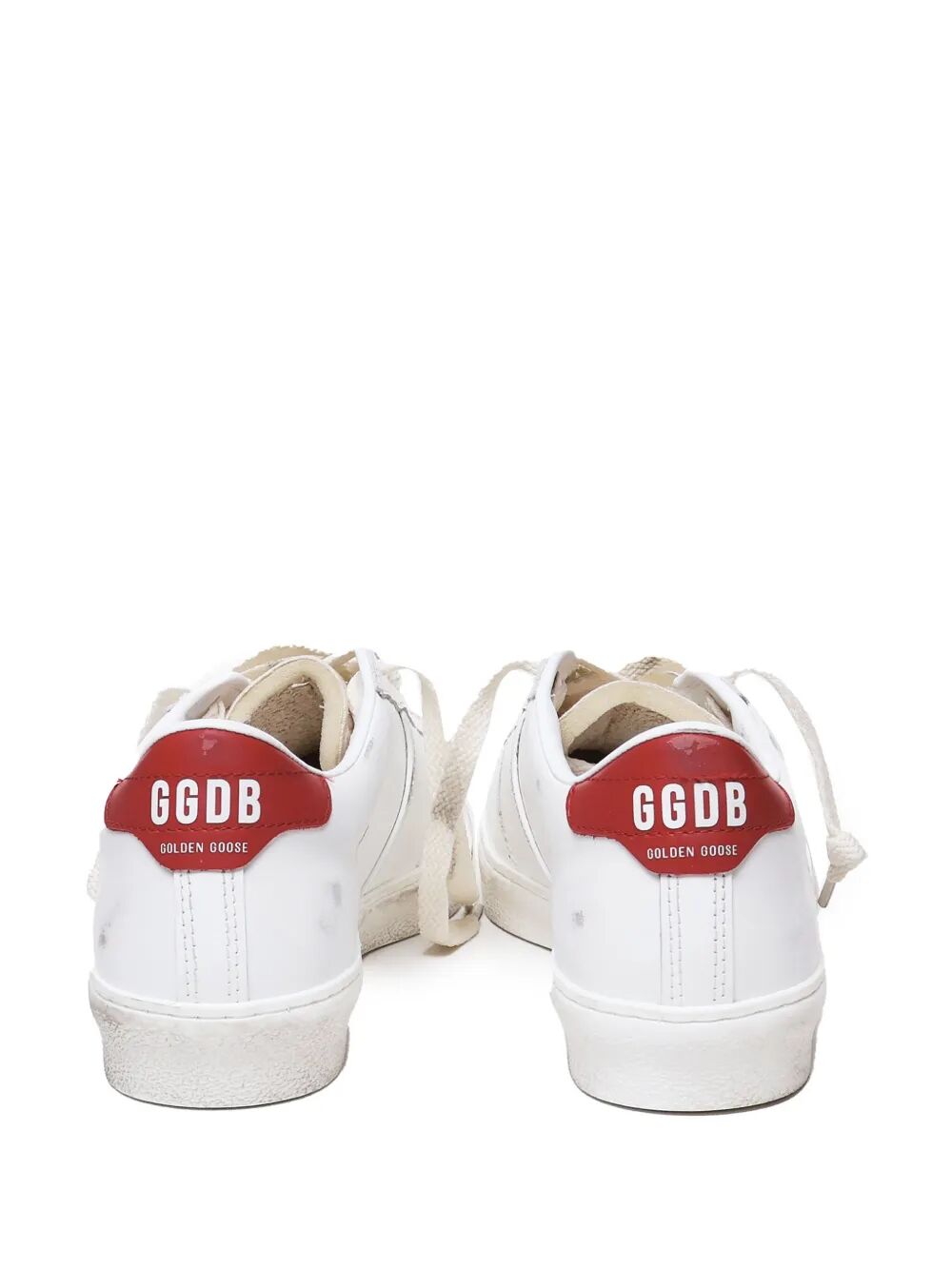 MATCHSTAR SNEAKERS IN GLOSSY LEATHER WITH GLOSSY RED LEATHER HEEL TAB