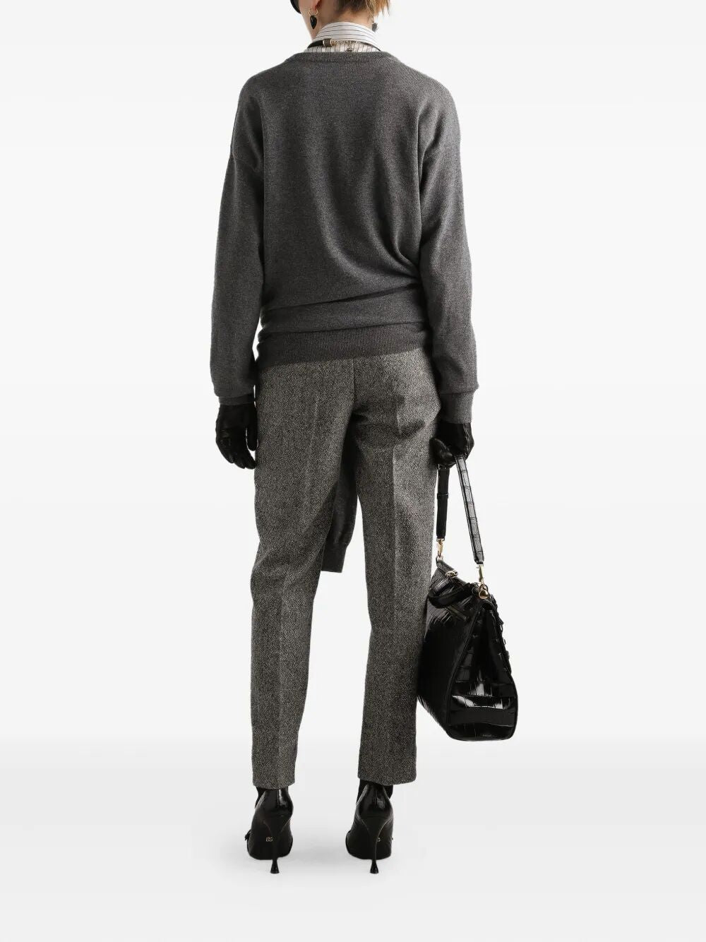 V-NECK KNOTTED CASHMERE SWEATER