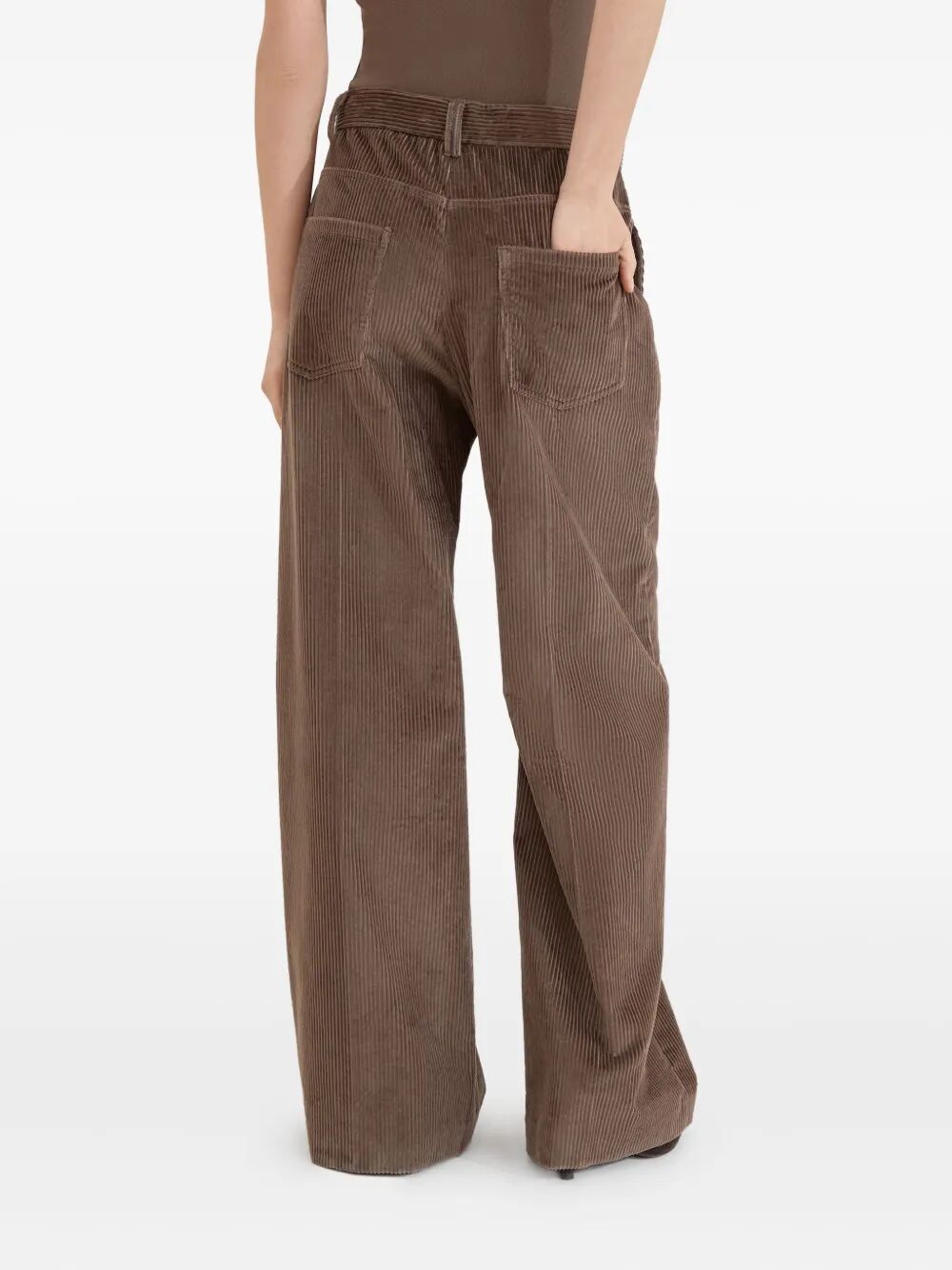 COTTON CORDUROY LOOSE TROUSERS WITH MONILI