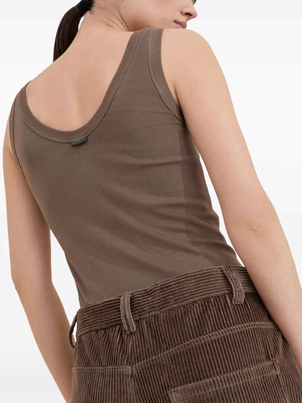 COTTON CORDUROY LOOSE TROUSERS WITH MONILI