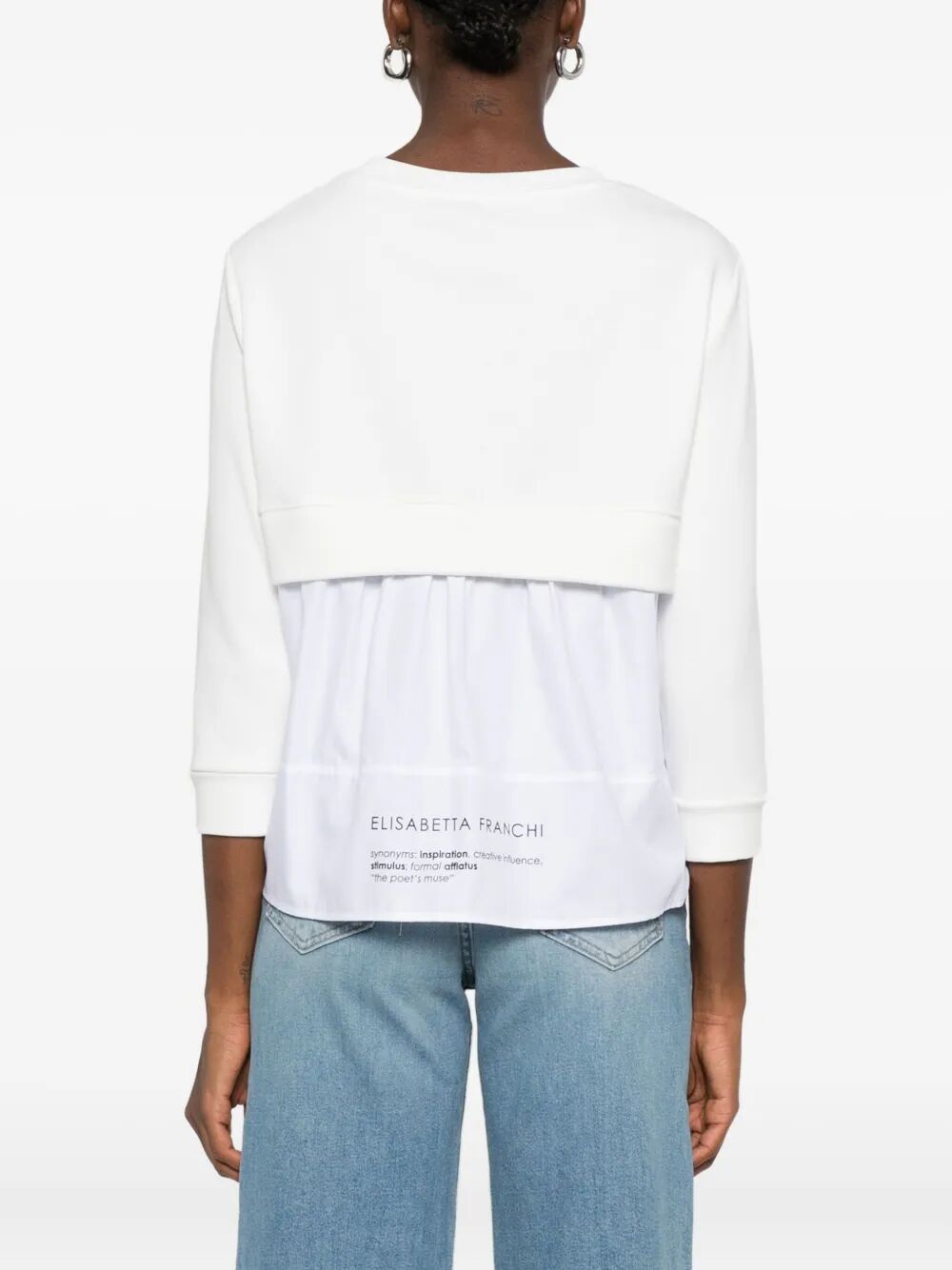 FLEECE TOP WITH DETAILS IN POPLIN FABRIC