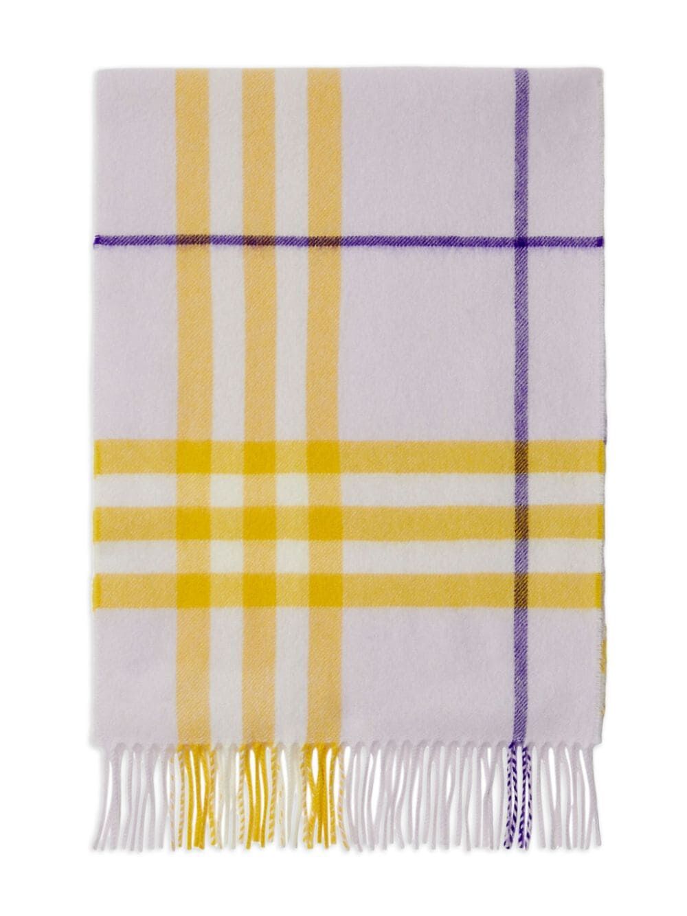 FRINGED CASHMERE CHECK SCARF