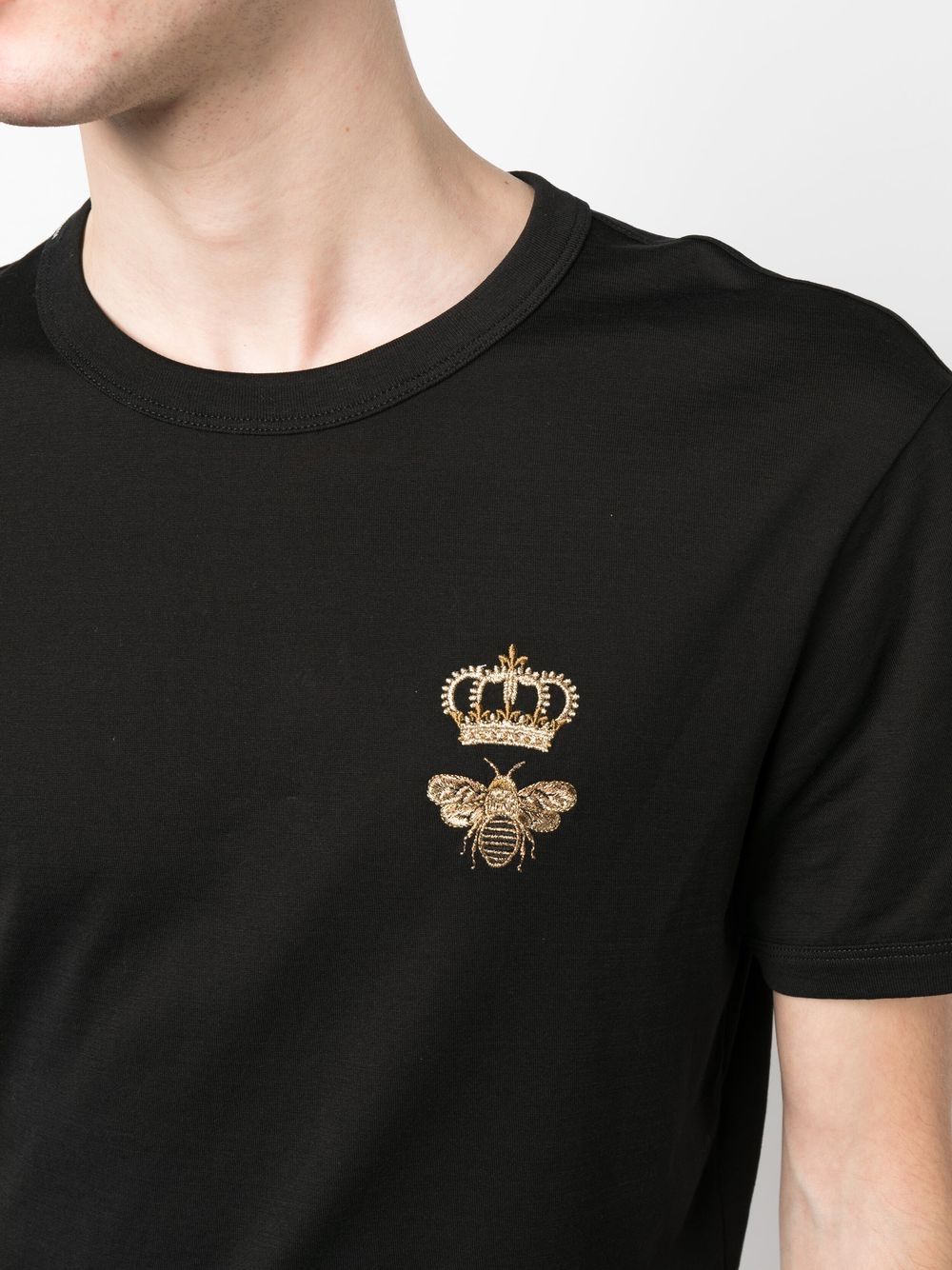 COTTON JERSEY T-SHIRT WITH LUREX EMBROIDERY