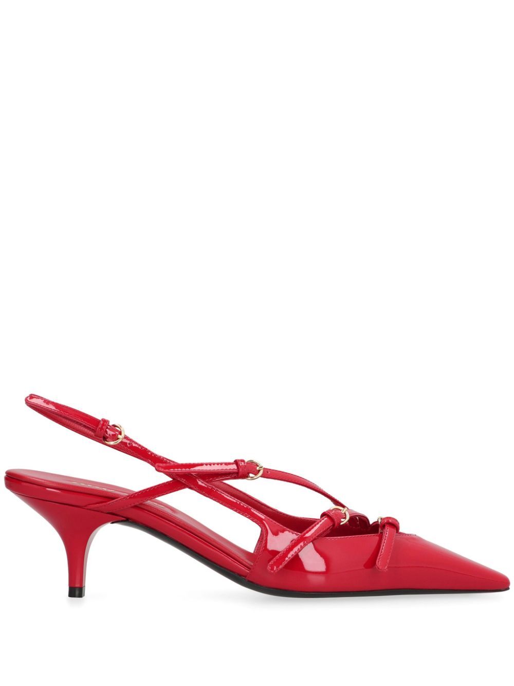 PATENT LEATHER SLINGBACKS WITH BUCKLES