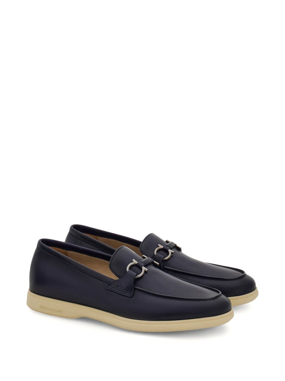 COSIMO LEATHER CASUAL LOAFERS WITH GANCINI BUCKLE