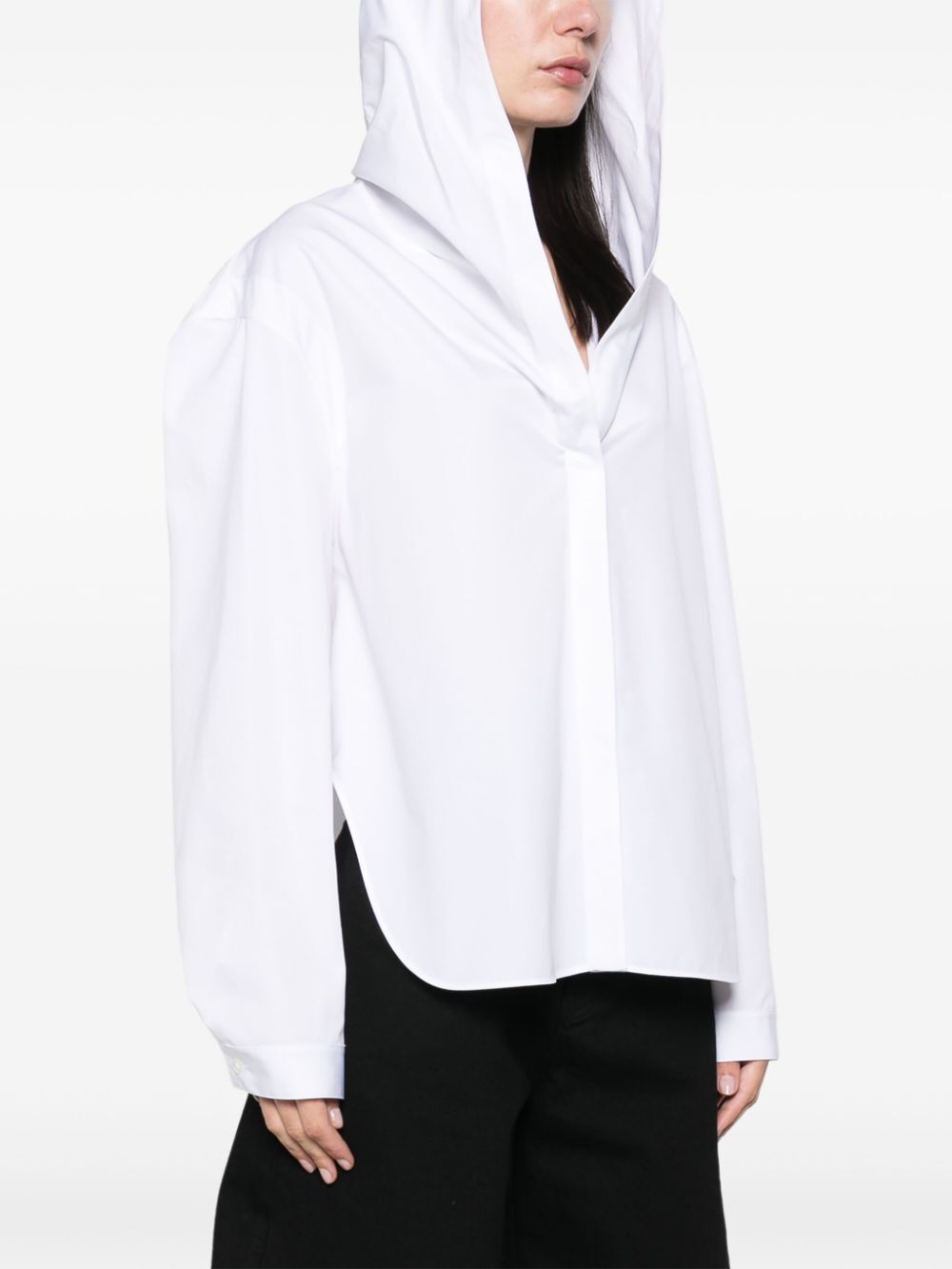 POPLIN HOODED SHIRT